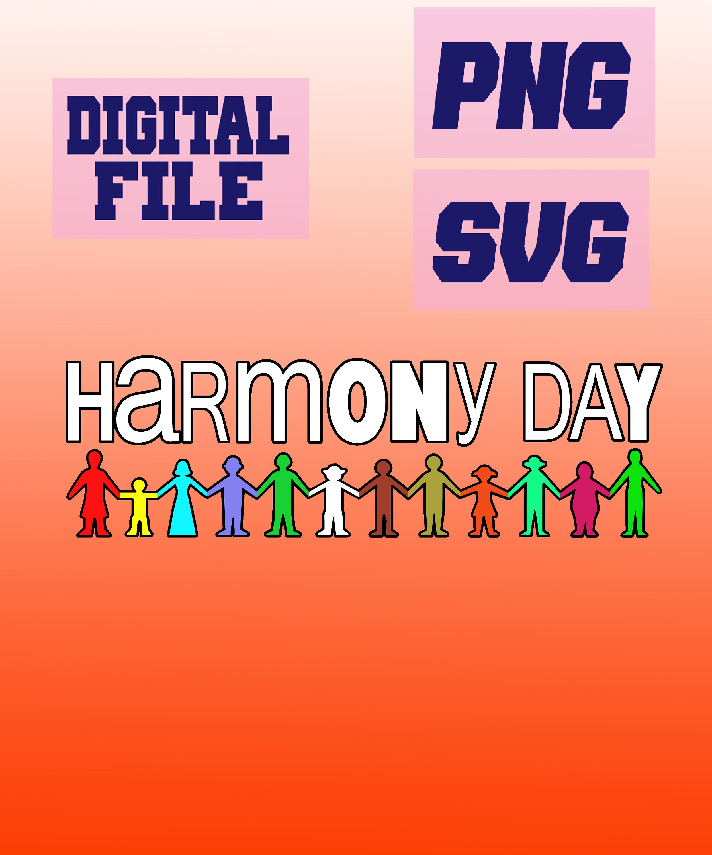 Svg and Png Harmony Day Australia 21 March 2024 for Cricut Cutting File..instant Download