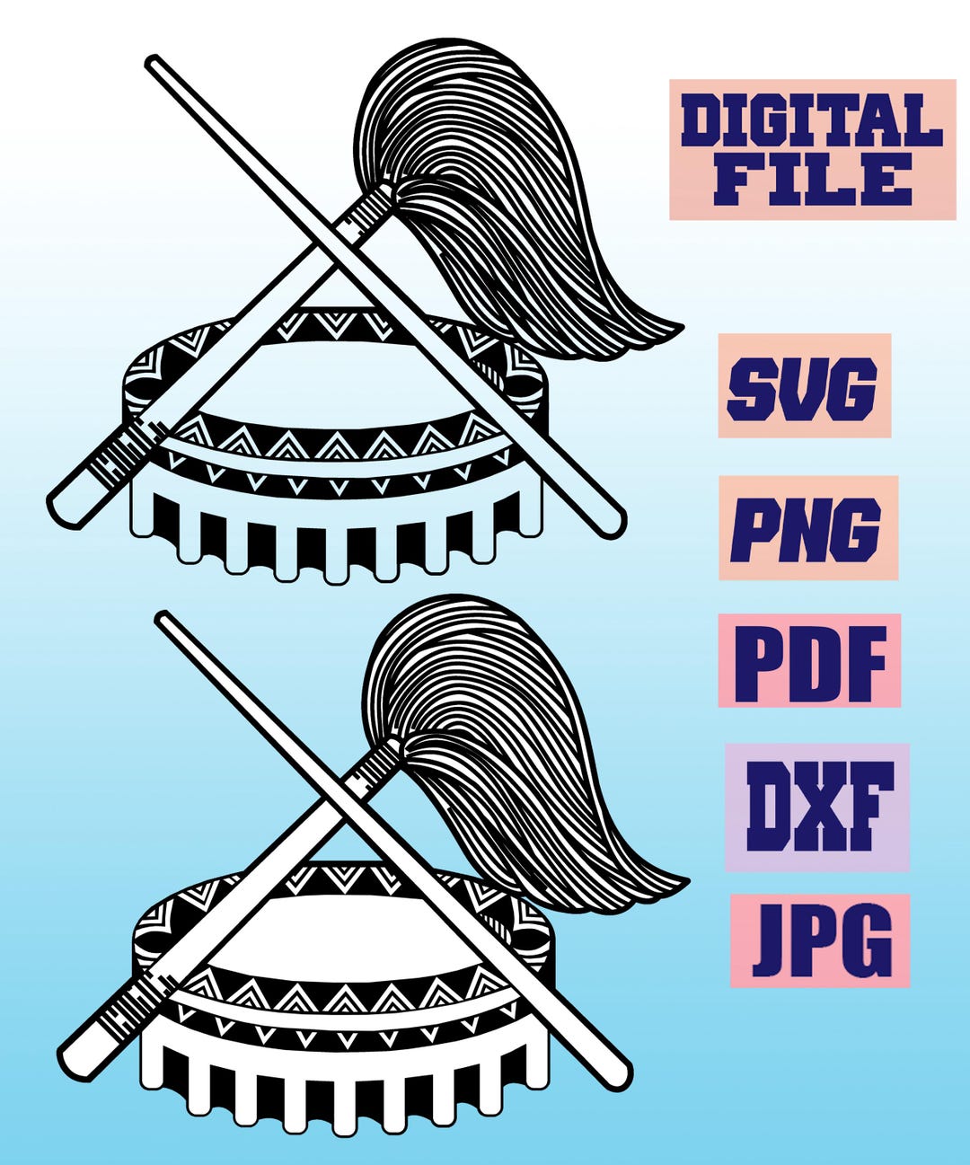 Svg/png/jpg/pdf/dxf Tanoa Samoa Polynesian Design Kava Bowl With Fue ...