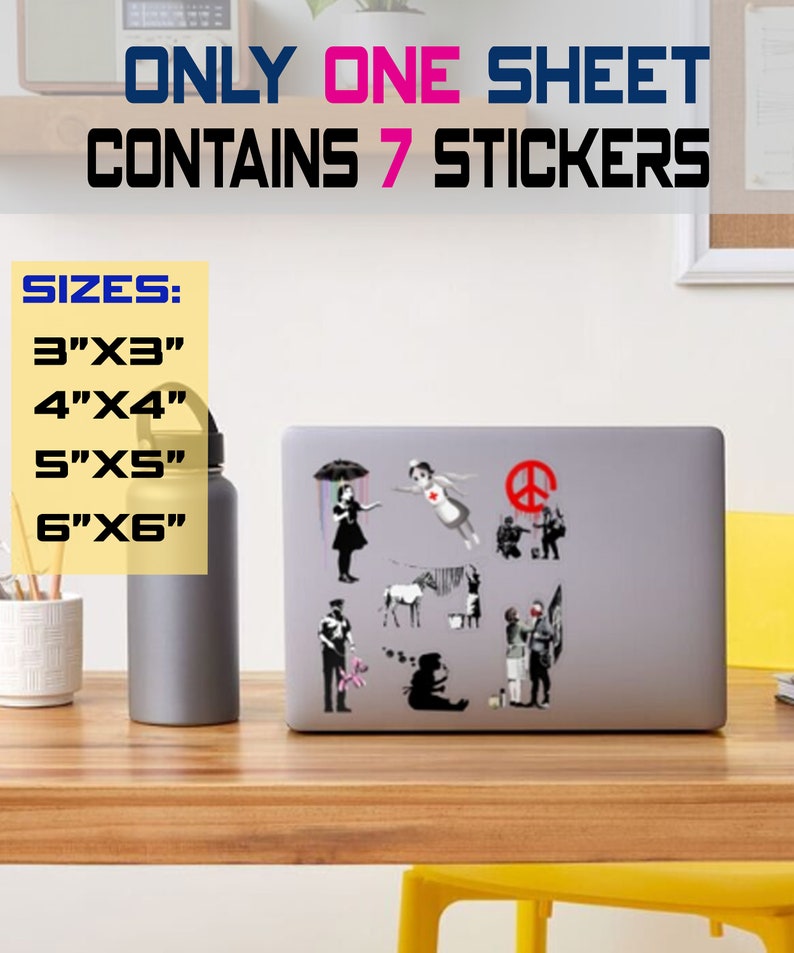 Banksy Collection Sticker Patterns Pack of Stickers Banksy Art Etsy