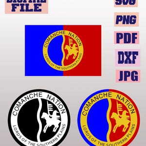 svg/png/jpg/pdf/dxf Flag of the Comanche Nation 3 designs vector cut file for Cricut .. download digital file