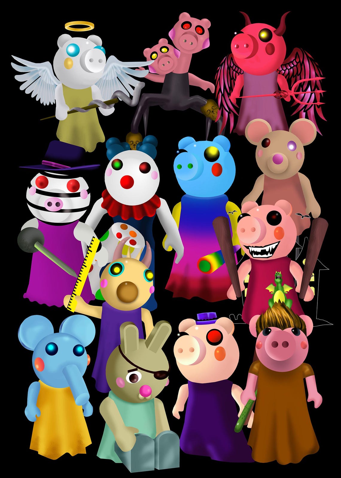 Piggy Roblox Game PNG JPG 13 Characters Digital File Etsy Il 64uf 