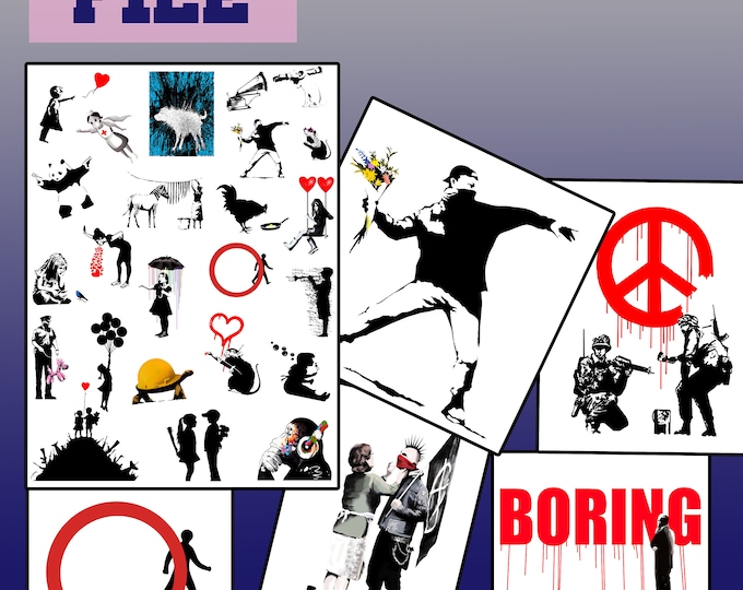 Banksy Art SVG Set: 51 Urban Designs zum Basteln & Dekorieren - Etsy.de