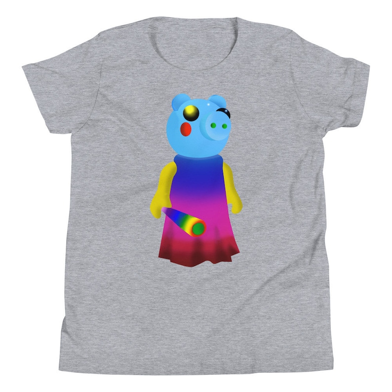 Piggy Roblox Rainbow Youth Short Sleeve T Shirt Etsy - roblox rainbow t shirt