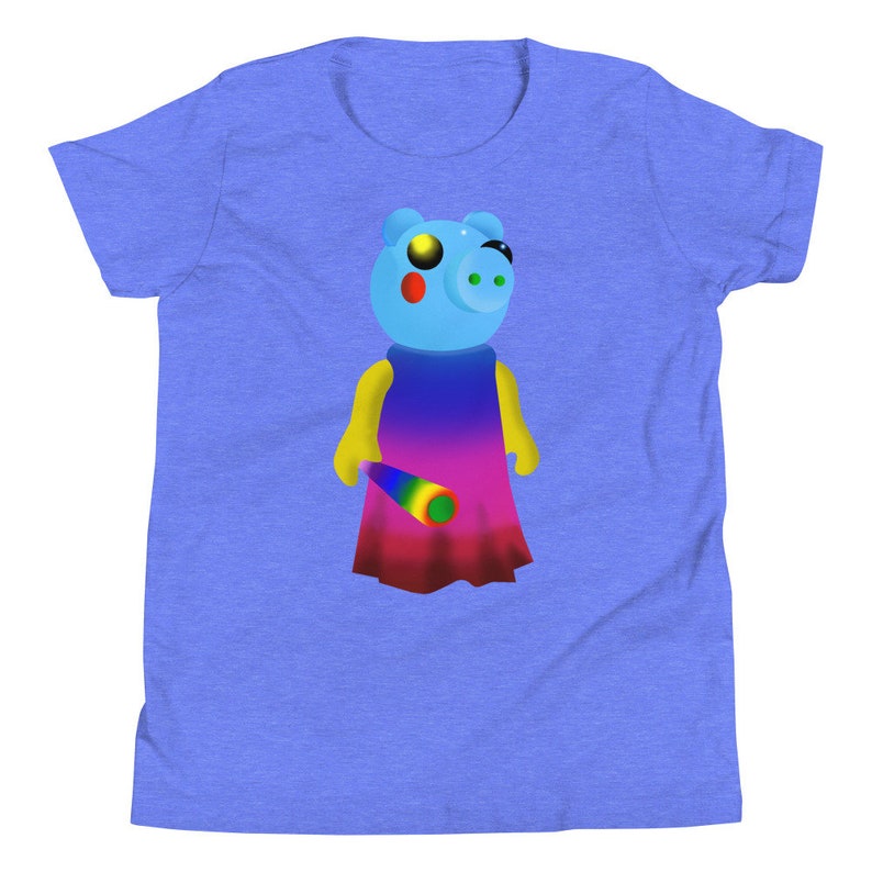 Piggy Roblox Rainbow Youth Short Sleeve T Shirt Etsy - cartoony rainbow t shirt roblox
