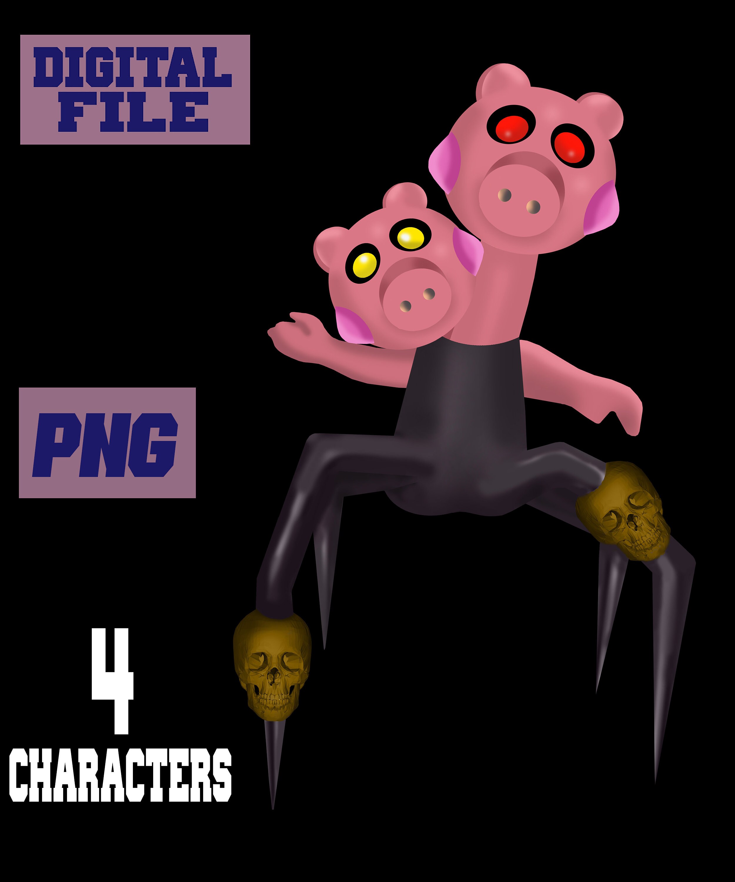 PNG and jpg Piggy Roblox game gaming, 13 characters in one design..INSTANT  DOWNLOAD, download file, digital file