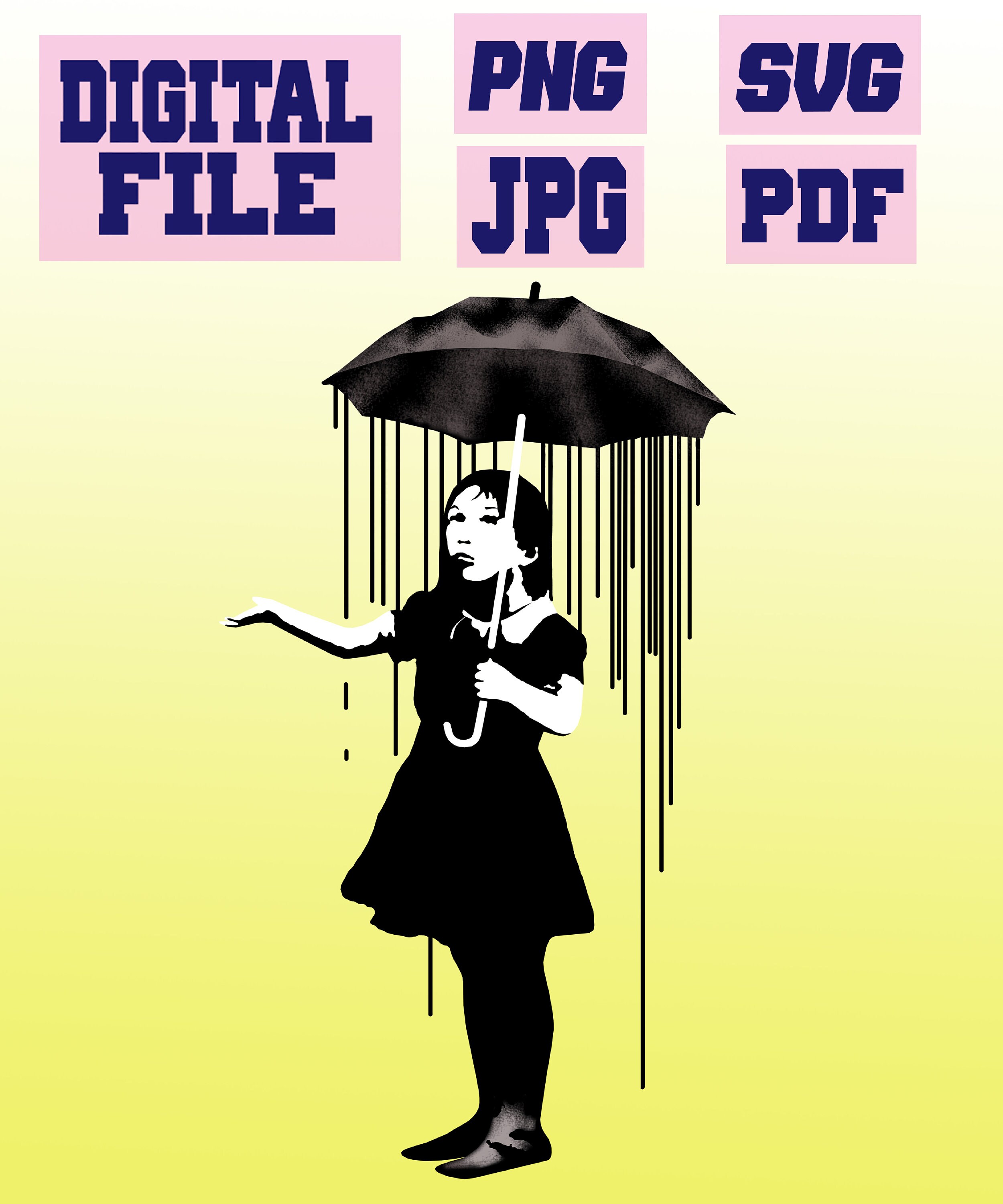 Umbrella girl banksy - Etsy Österreich, image size:2500x3000
