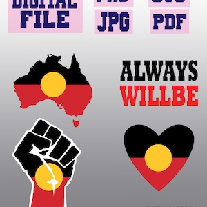 svg/png/pdf/jpg Immer WillBe Australische Aborigines-Karte Flagge Herz Bundle geschnitten Datei für Cricut..INSTANT DOWNLOAD..digitale Datei herunterladen