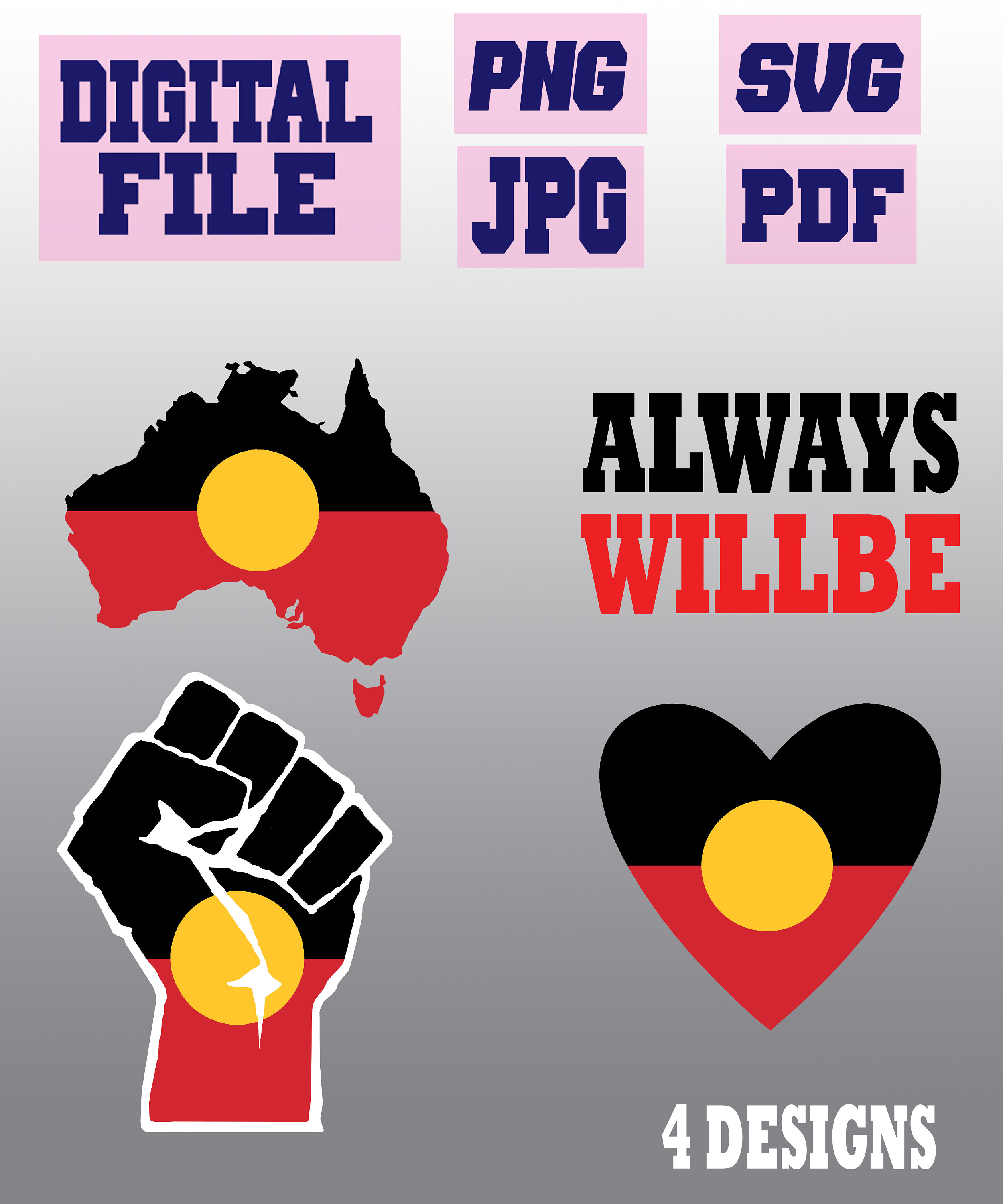 Svg/png/pdf/jpg Always Willbe Australian Aboriginal Land Map Etsy