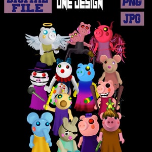 PNG and jpg Piggy Roblox game gaming, 13 characters in one design..INSTANT DOWNLOAD, download file, digital file