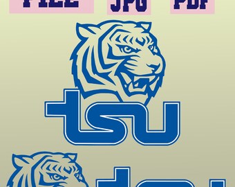 png/svg/pdf/jpg TSU tiger Tennessee State University Tigers sport logo colleges cut file for Cricut..instant download. digital file