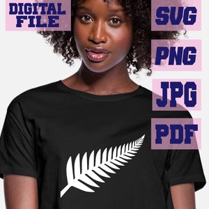 png/svg/pdf/jpg New Zealand Silver Fern silhouette symbol cut file for Cricut..INSTANT DOWNLOAD.. download digital file