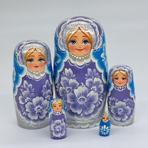 4" Nesting dolls Ukrainian matryoshka 5 in 1 Wooden toy for kids and home decor Russian doll Handmade in Ukraine set 9
