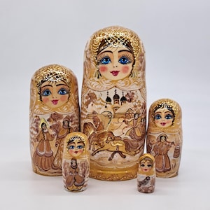 7&quot; Exclusive Nesting dolls matryoshka 5 in 1 Stacking dolls Handmade in Ukraine Wooden toy Home decor