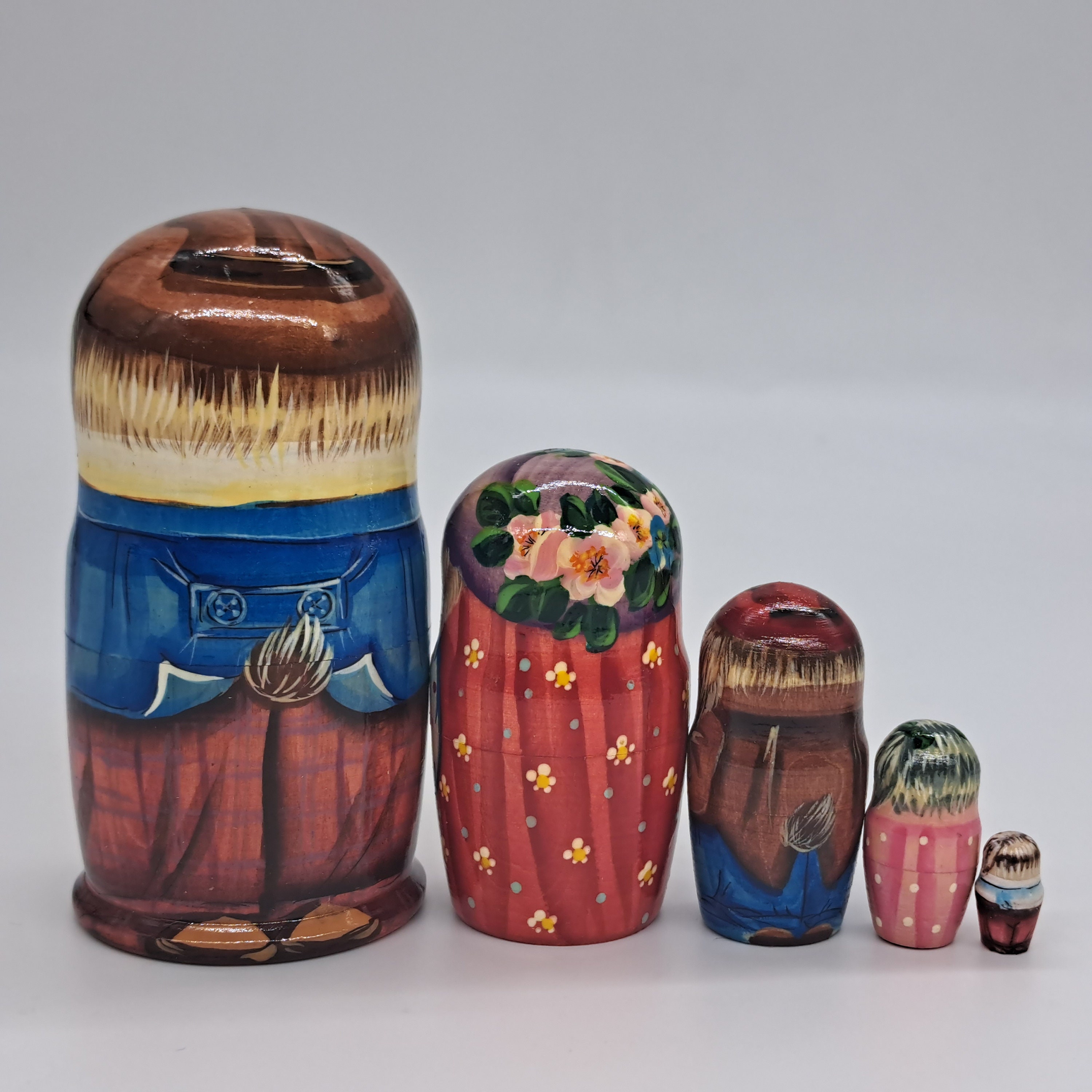 Juego De 5 Muñecas De Anidación De Pascua De Madera Madera | Meses sin