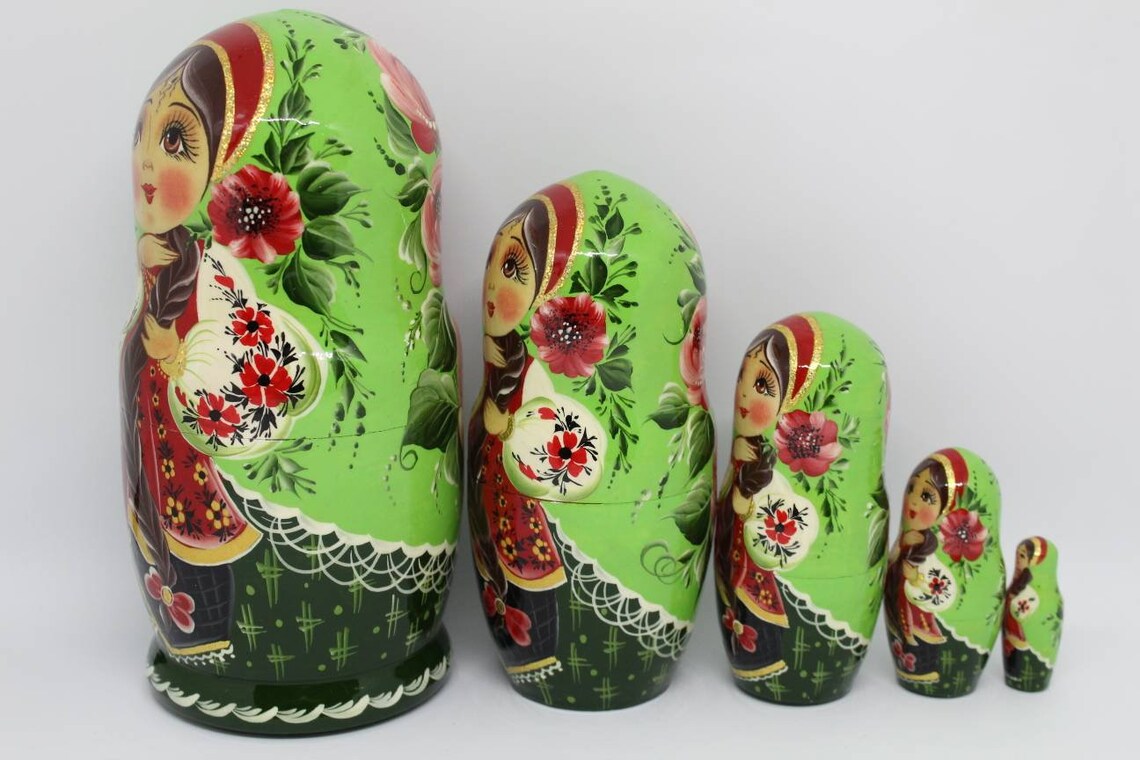 Nesting dolls matryoshka7tall 5 pieces inside Etsy