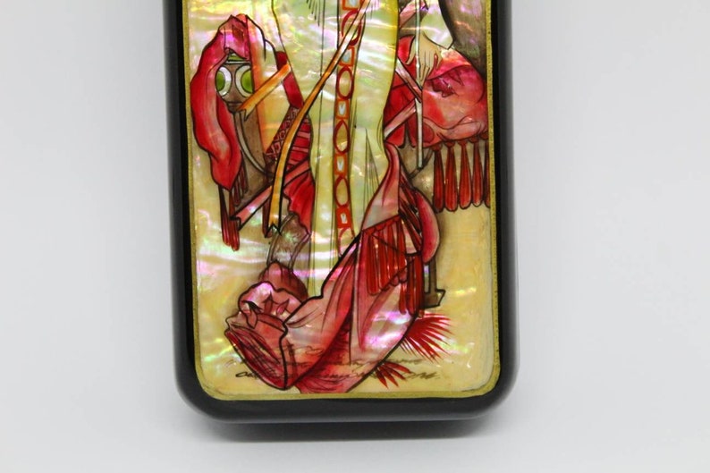 Fedoskino 2020. Mucha Lacquer Box Seasons Russian lacquer miniature Autumn