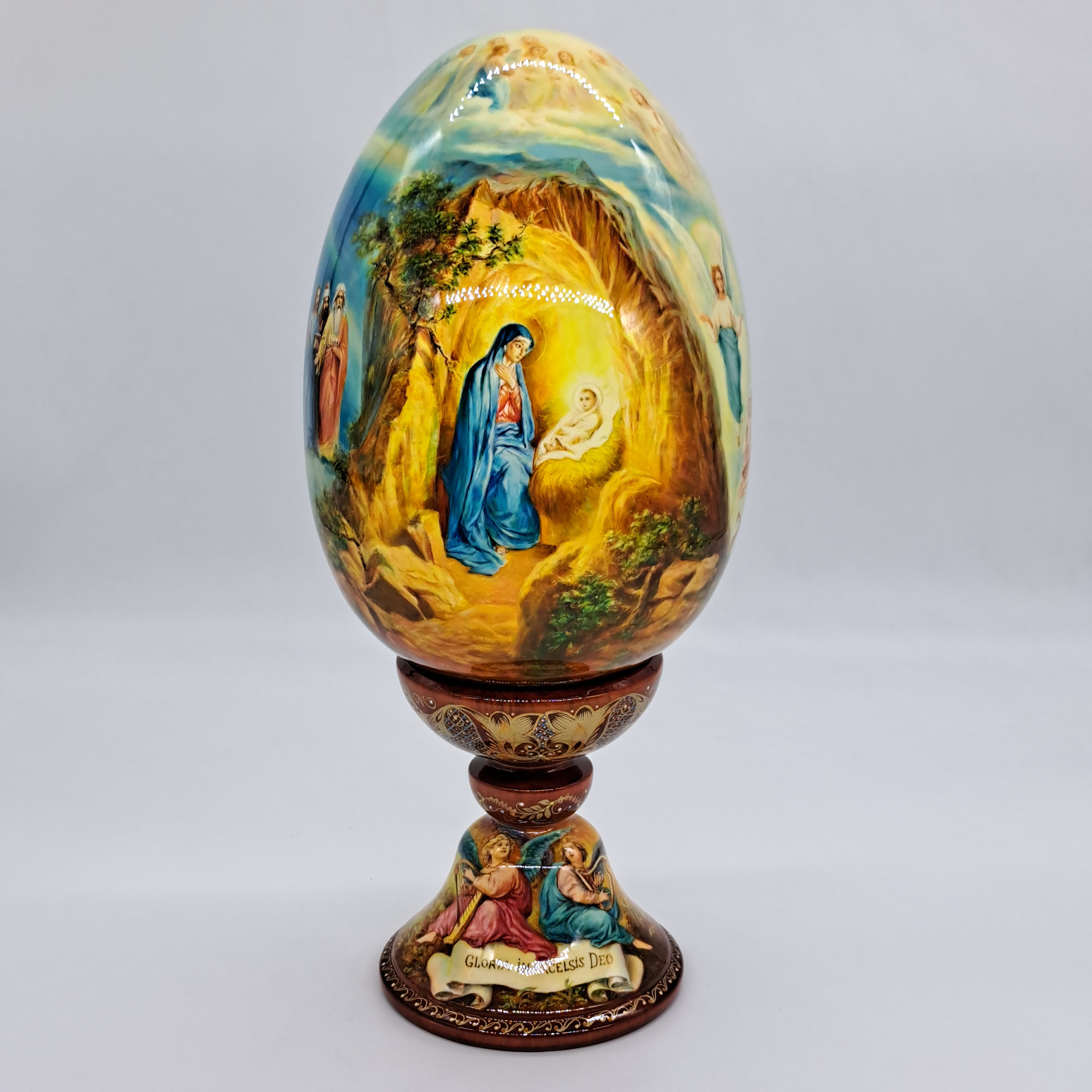 Orthodox Icon Wooden figurine Egg shape Handmade and painted in Ukraine in 2023 for collection or gift Home Church decor