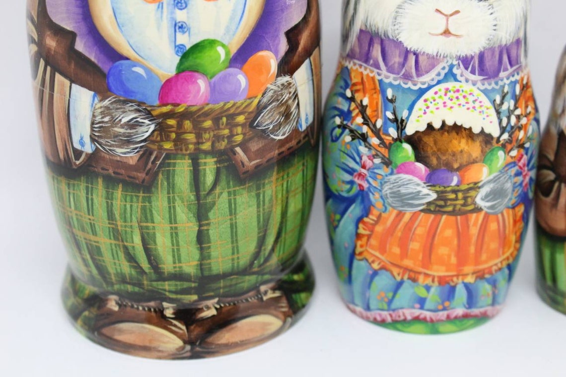 Easter nesting dolls matryoshka Happy Easter Bunnys Etsy