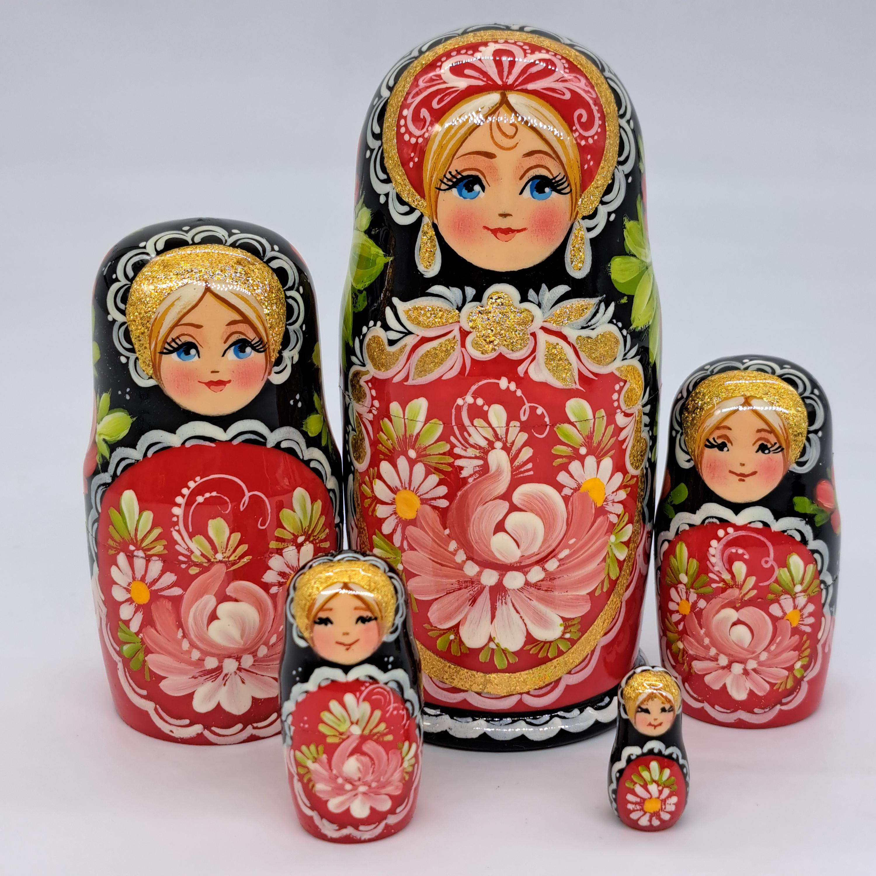 POUPEES RUSSES EMBOITABLES MATRIOCHKA STYLE KHOKHLOMA - ARTISTE KLIMOVA