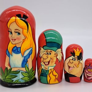Cartoon Heroes Nesting Doll 5'' tall Hand Painted Matryoshka Doll 5 in 1 Funny Gifts Room Decor, Kids Gift, Wooden toy Ukrainian artist made