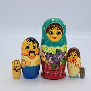 5&quot; Nesting dolls matryoshka Art Russian doll 5 in 1 Wooden toy Handmade and painted in Ukraine Home decor Good for gift