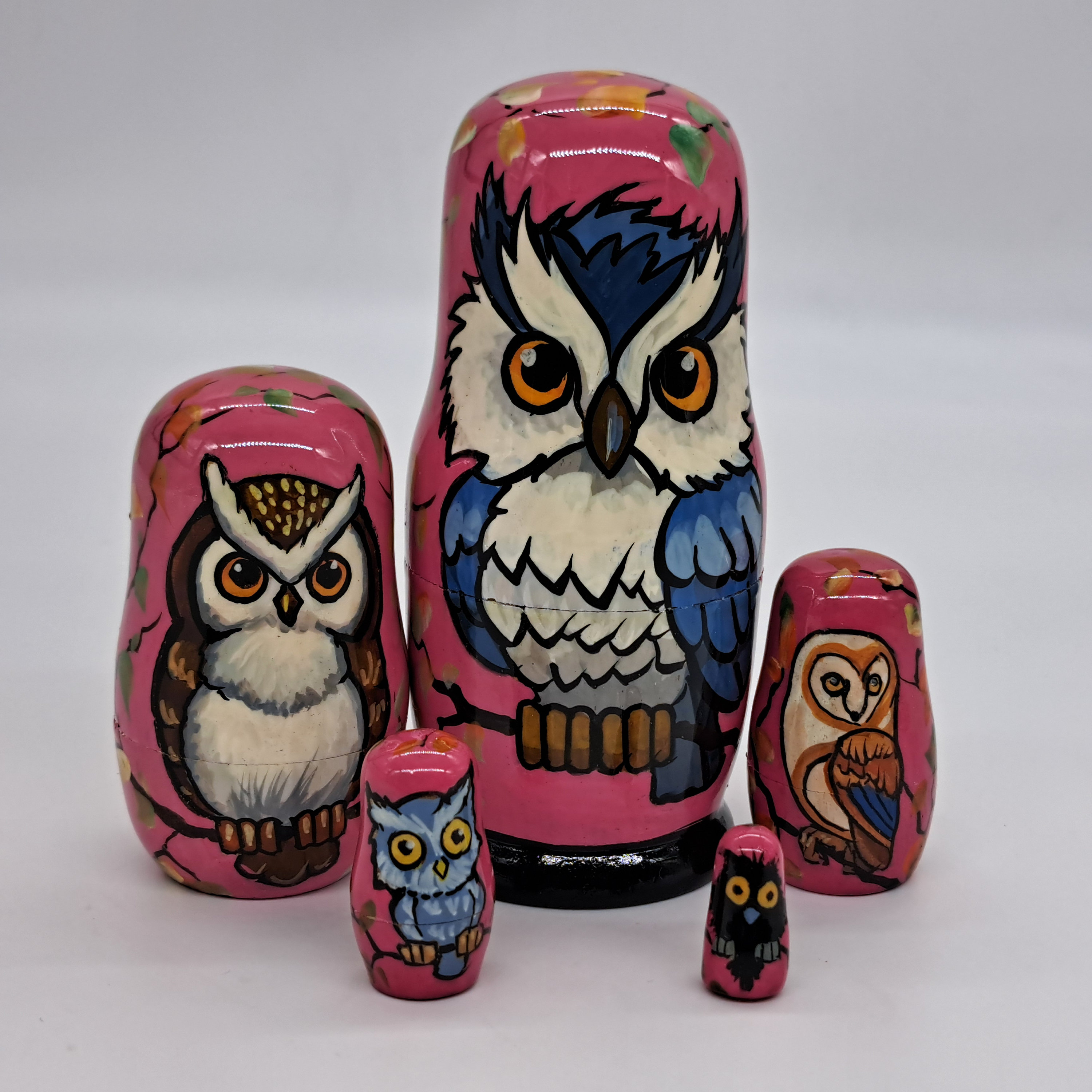 Ensemble de 10 poupées gigognes hiboux 2,4 pouces, matriochkas miniatures en bois peintes à la main à collectionner - France