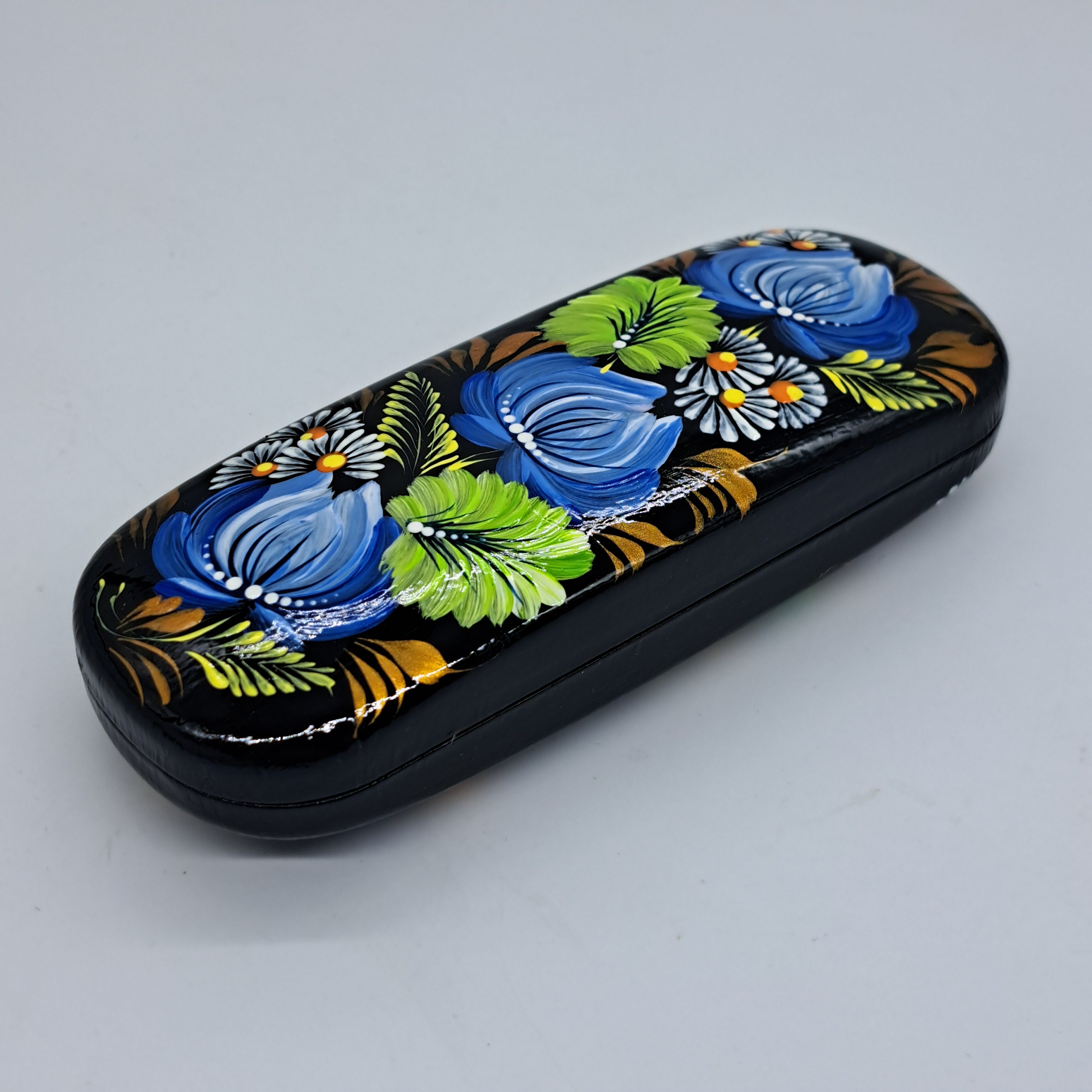 Petrykivka 眼鏡ケース ウクライナで手描き アートワーク 芸術の花 