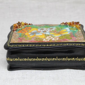 Snegurochka Kholui Jewelry box Laquer miniature Snowy girl Laquer box