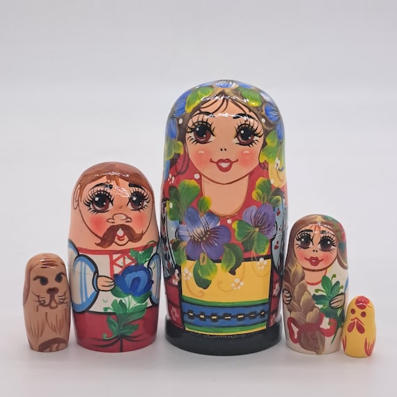 Hohopeti Muñecas Rusas De Madera – Set De 6 Matrioskas Apilables, Pintadas A Mano, Juguete Educativo Y Decoración Cultural