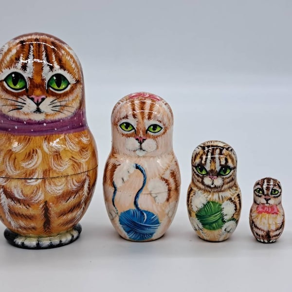 Nesting Dolls Cats Etsy