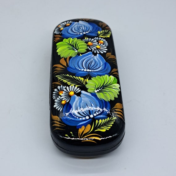 Petrykivka 眼鏡ケース ウクライナで手描き アートワーク 芸術の花 