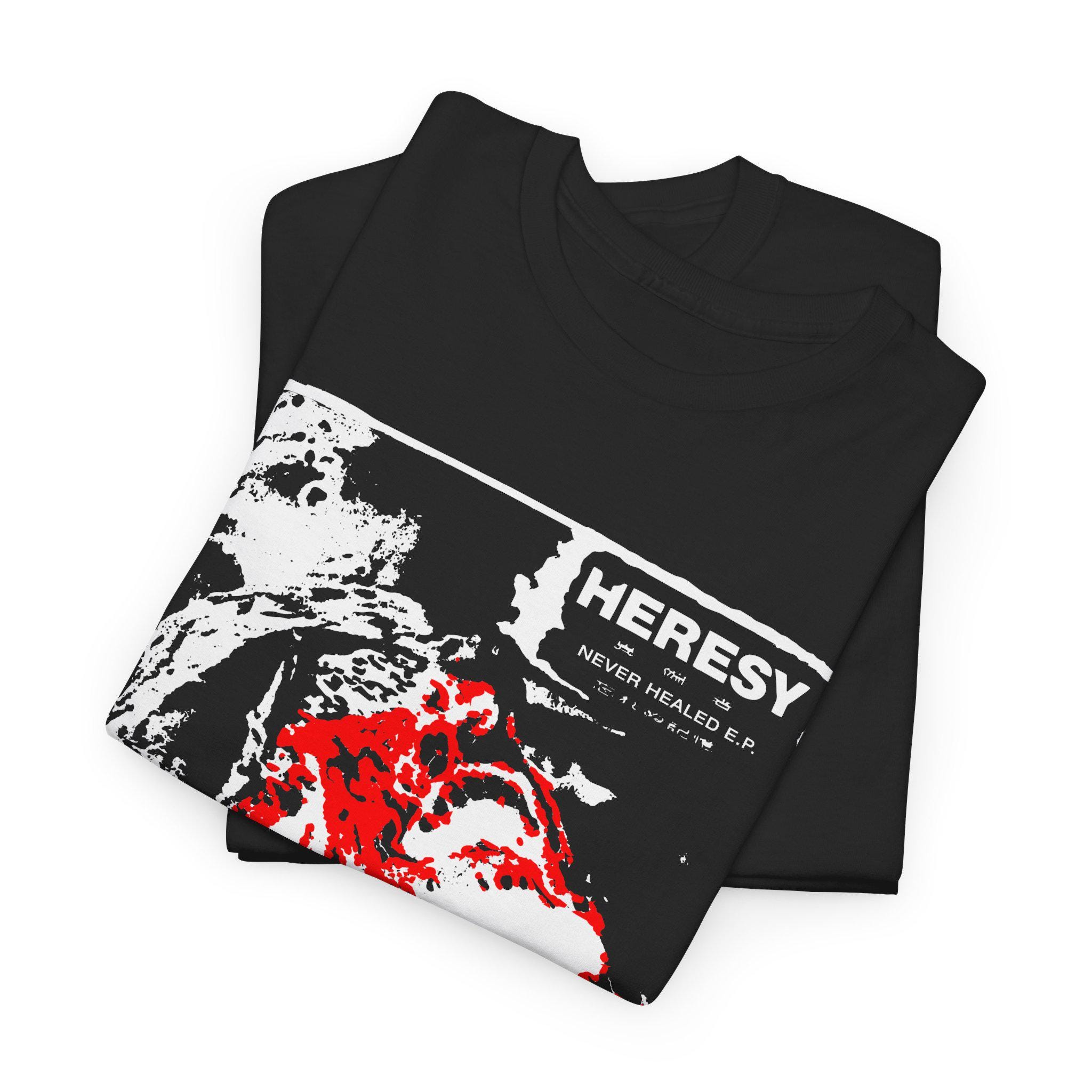 Heresy Tee-shirt, Never Healed Flexi Ep, Unisex UK Hardcore, 3