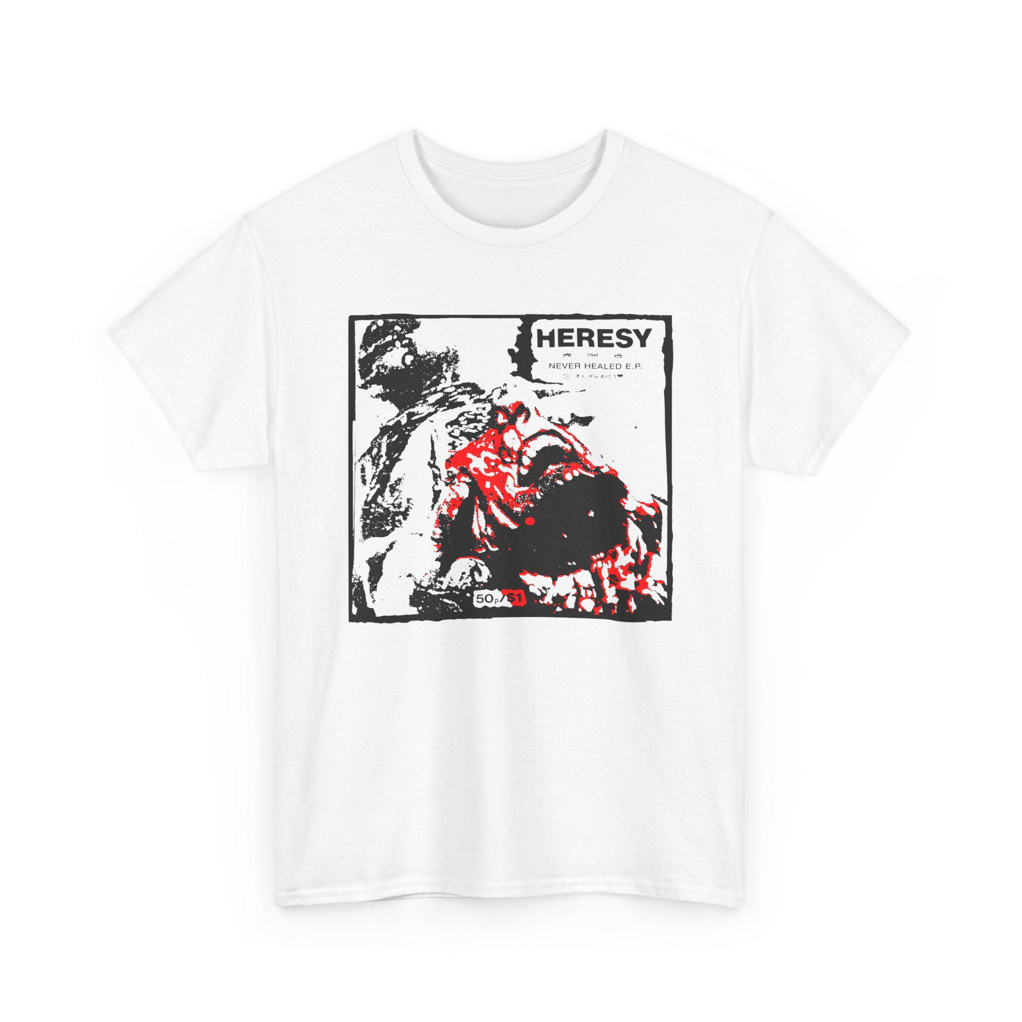 Heresy Tee-shirt, Never Healed Flexi Ep, Unisex UK Hardcore, 3
