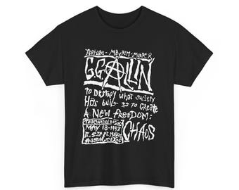 GG Allin Tee-Shirt, New Freedom, Punk, 5 colors