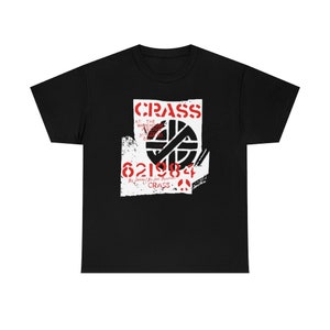 CrassCrass Tee-Shirt, UK Crust Punk, Unisex Heavy Cotton, 10 colorways