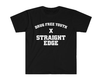 Drug-Free Youth Straight-Edge Tee-Shirt, Unisex, Softstyle, Short Sleeve Tee