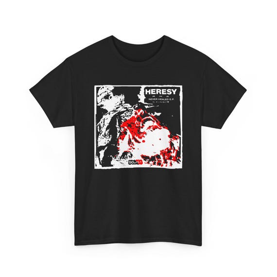 Heresy Tee-shirt, Never Healed Flexi Ep, Unisex UK Hardcore, 3