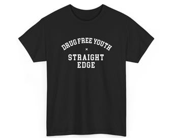 Straight-Edge Tee-Shirt, Drug-Free Youth, Short Sleeve Tee, Unisex