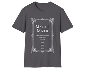 Malice Mizer Tee-Shirt, Cher de Memoire 1994 Tour, Visual Kei Gothic Apparel, Gift for Her, 5 colorways