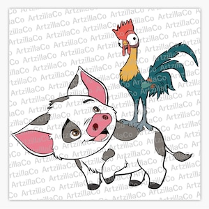 Moana - Pua and Hei Hei - Digital Download SVG