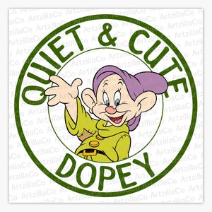 Dopey - Quiet and Cute - Snow White and the Seven Dwarfs - Digital Download SVG