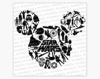 Personaggi di Starwars - Mickey Head - Digital Download SVG