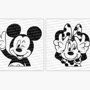 Minnie Mouse and Mickey Mouse | Peace - Digital Download SVG