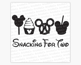 Snacks - Snacking for Two - Baby on the way - Mom Life Design - EPCOT - Digital Download SVG