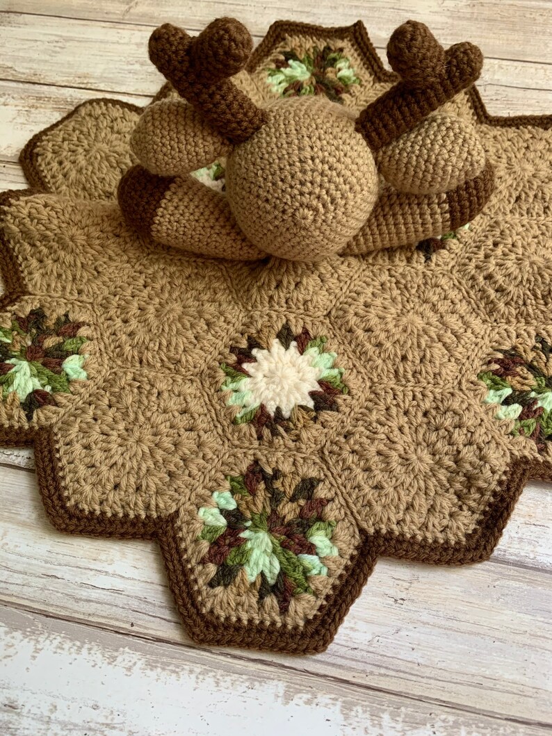 Crochet Deer Lovey / Deer Security Blanket / Handmade Lovey / Etsy
