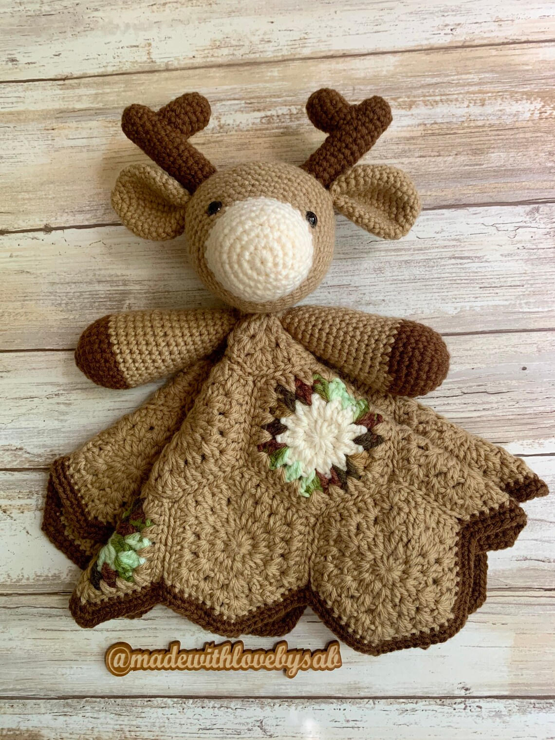 Crochet Deer Lovey / Deer Security Blanket / Handmade Lovey / Etsy