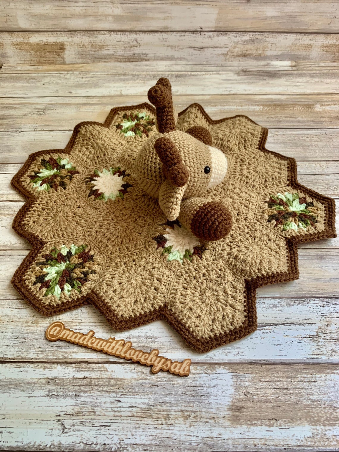 Crochet Deer Lovey / Deer Security Blanket / Handmade Lovey / Etsy