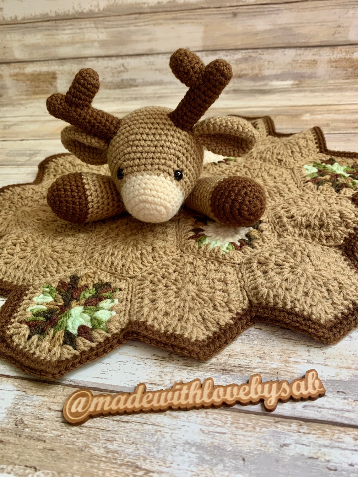 Crochet Deer Lovey / Deer Security Blanket / Handmade Lovey / Etsy