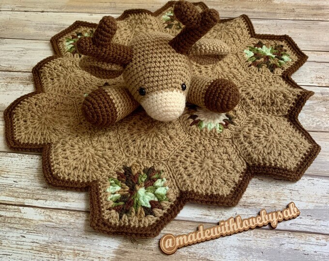 Crochet Deer Lovey / Deer Security Blanket / Handmade Lovey / Deer
