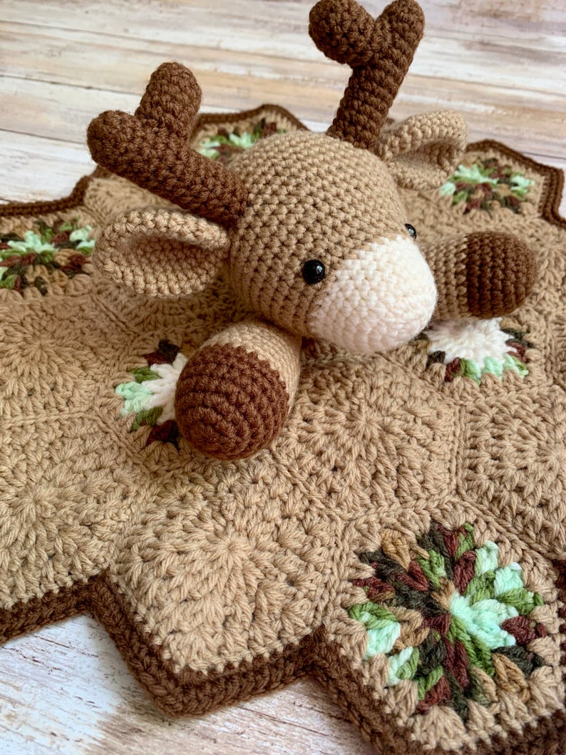 Crochet Deer Lovey / Deer Security Blanket / Handmade Lovey / Etsy